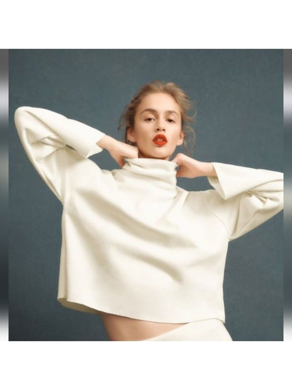 NWT Zara Alpaca and Wool Blend Turtleneck Sweater, Size L - Picture 2 of 10
